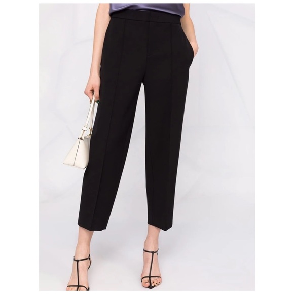 Vince. Pintuck Tapered Trouser black size 6 - Picture 4 of 11